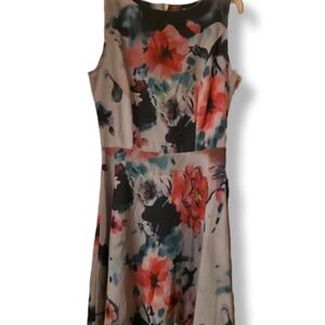 Shein Size M Sleeveless Lavender Watercolor Floral Dress